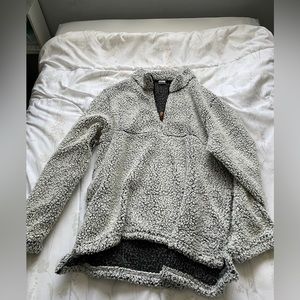 White and gray Sherpa Jacket - L